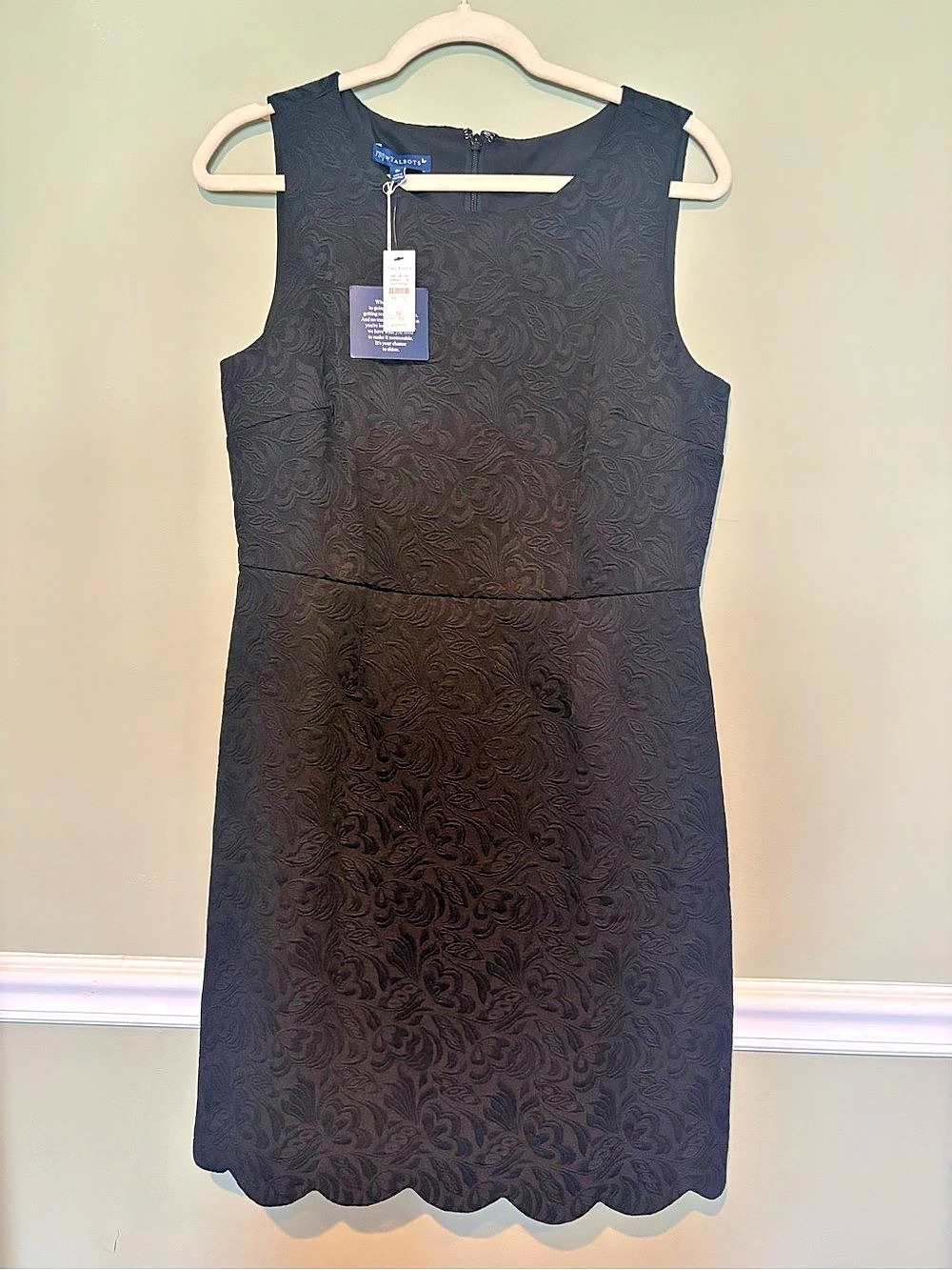 RSVP by Talbots Black Floral Dress Petite 8P NWT